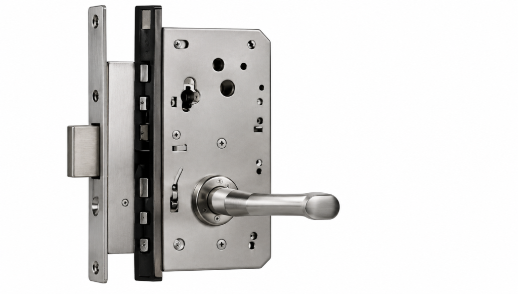 Stainless steel mortise door lock with lever handle